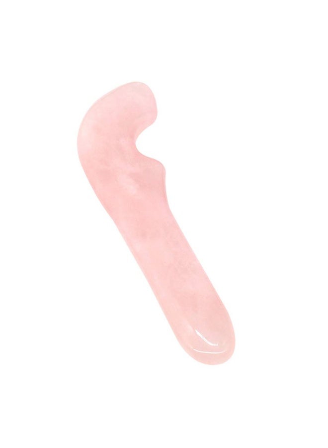 FDTY 1 قطعة حجر كشط Guasha أداة تدليك Gua Sha لوح كشط GuaSha على شكل خطاف من الكوارتز الوردي الطبيعي تدليك مضاد للشيخوخة والتجاعيد للوجه والعينين والرقبة أفضل الهدايا - Image 1